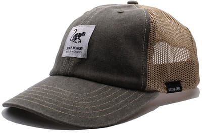 Surf Monkey - Trucker Cap - Zonder structuur - One Size - Organisch Cotton - Groente