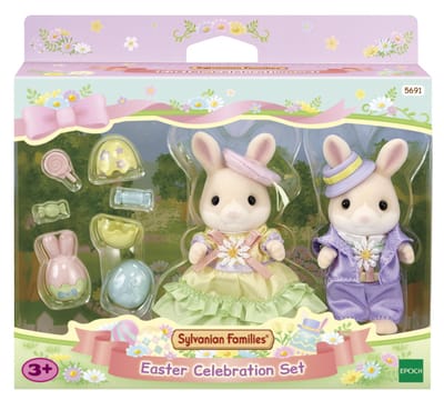 Sylvanian Families 5691 Vrolijk pasen set- 2 fluweelzachte speelfiguren- konijnen