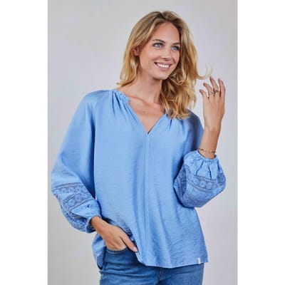 DIDI Blouse Soleil Placid Blue Größe: 36 | Longsleeves Outlet | Damen | Blau
