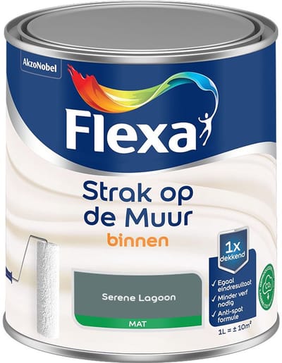Flexa - Strak Op De Muur Binnen Mat - Serene Lagoon - Mengverf - 1 L