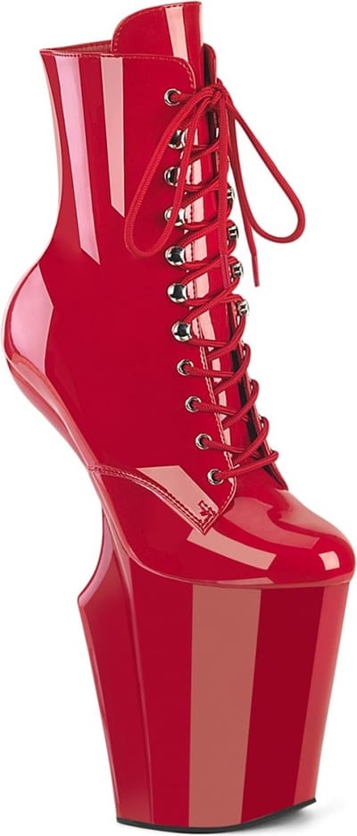 Pleaser - WORSHIP-1020 Plateau Laarzen, Paaldans schoenen - US 7 - 37 Shoes - Rood