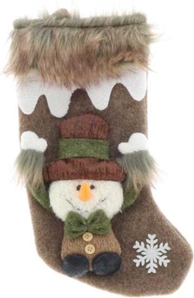 Unique Living | Stocking Vidar 17x34cm Kerstsok - bruin