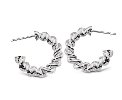 Jwls4u Oorbellen Curve Silver JE031S