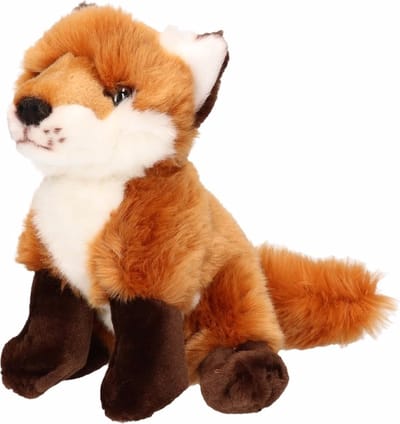Nature Planet pluche knuffel - rode vos - 18 cm - dieren knuffels - vossen - bosdieren