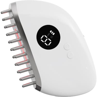 Hoofd Meridiaan Massage Kam Huishoudelijk Draagbaar Elektrisch Schrapapparaat Ultrasoon Rood Licht Anti-Haaruitval Haartherapie Haarkam white