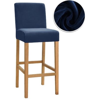 Fluwelen Stoffen Barkrukhoezen Stretch Zachte Eetkamerstoelhoezen Wasbare Lage Rugleuninghoezen Stoelen Voor Keuken Huis Hotel Banket 1 Piece
