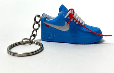 ShoeBlockX SneaKeys | Sleutelhanger | Tassenhanger | Nike Air Force One Off-White Blue | Sneakers | Cadeau