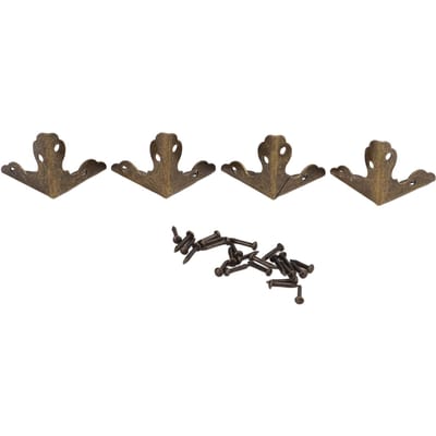 20 Stuks Metalen Hoekbeschermer Vintage Stijl Elegante Driehoekige Premium IJzeren Hoekbeschermers voor Houten black