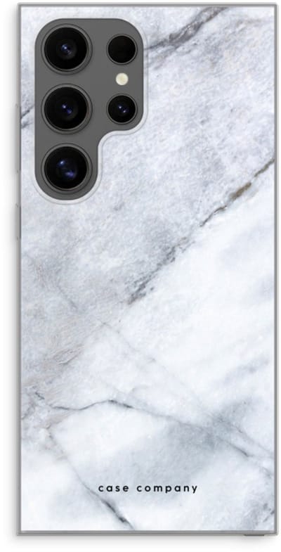 Case Company® - Hoesje geschikt voor Samsung Galaxy S24 Ultra hoesje - Witte marmer - Soft Cover Telefoonhoesje - Bescherming aan alle Kanten en Schermrand