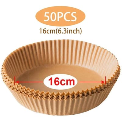 Lot de 100/50 feuilles de papier jetables pour friteuse à air 16/20 cm, résistant à l'huile et à l'eau, pour la cuisson à domicile