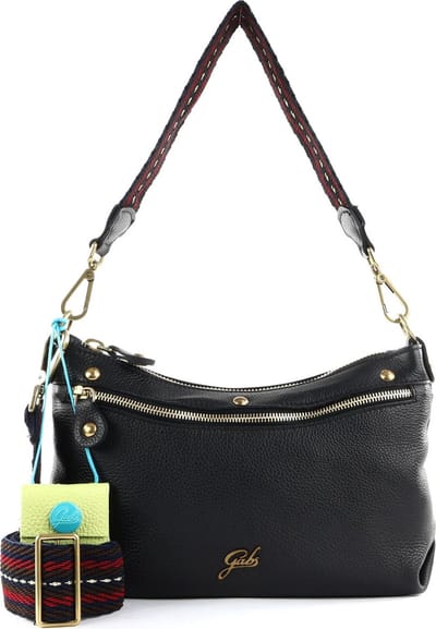 Gabs Leren Schoudertas Clelia Shoulder Bag Black Zwart