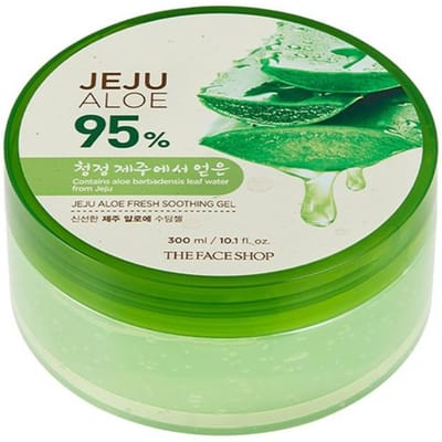 THE FACE SHOP Fresh Jeju Aloë Verzachtende Gel 300ml – Multi-Kalmerende Vochtigheidsgel green