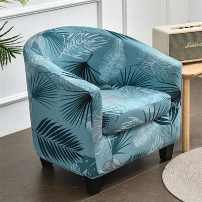 Elastische Clubbankhoes Geometrisch Split Stijl Kuipstoelhoes Stretch Spandex Bank Fauteuilhoezen met Kussenhoes Thuis