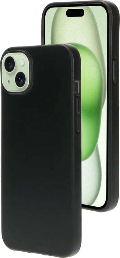 Mobiparts hoesje geschikt voor Apple iPhone 15 Plus - Zacht TPU - Schokabsorberend TPU - Grip Coating - Zwart