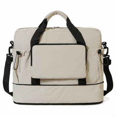 Ruime sporttas – Met nat-/droogvak – Reistas – Unisex sport- en reistas – Wit – 48 x 20 x 26 cm