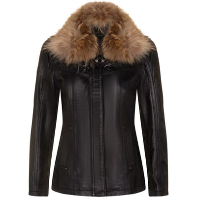 Dames slim fit leren parkerjack-Millom