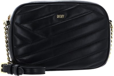 DKNY Leren Schoudertas Sara Camera Bag Blk / Gold Zwart