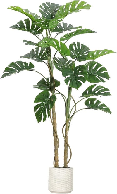 Grote Kunstplant Monstera (Gatenplant) - 150 cm - Realistische Nep Plant voor Binnen & Buiten - Inclusief Pot - Onderhoudsvrij - Groen