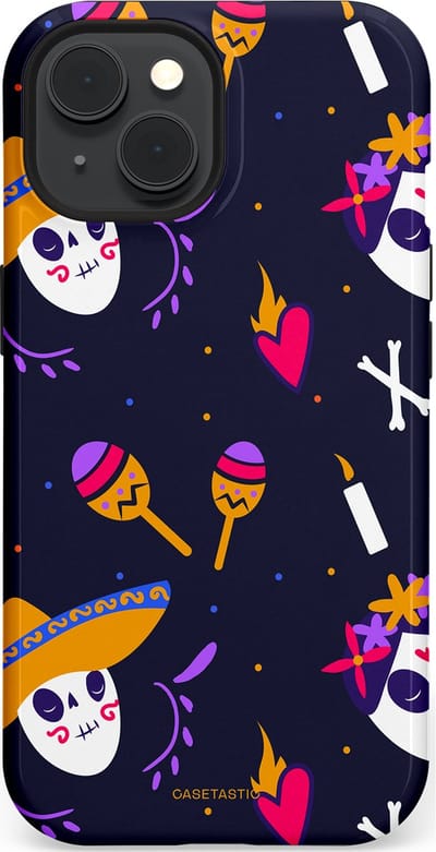 Casetastic Hoesje Geschikt voor Apple iPhone 15 Magsafe - Stijlvolle Beschermende Duo-layer Case - Muertos fiësta