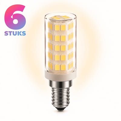 6x Mini Led-lamp E14 - 5W - Koel Wit Licht (4000K) - 465 lm - 30 jaar - Niet Dimbaar - Afzuigkaplamp, Koelkastlamp