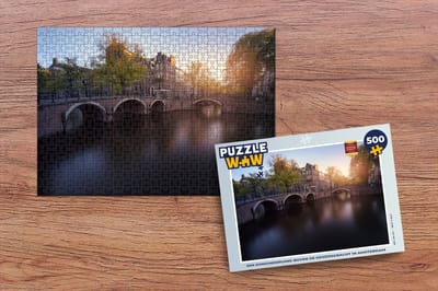 Puzzel Een zonsondergang boven de Keizersgracht in Amsterdam - Legpuzzel - Puzzel 500 stukjes