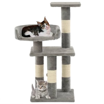 vidaXL - Kattenkrabpaal - met - sisal - krabpalen - 65 - cm - grijs