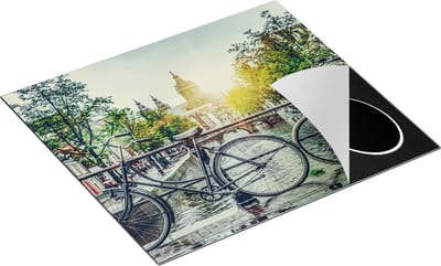 Chefcare Inductie Beschermer Amsterdamse Brug bij een Gracht met Zonsondergang - 60x50 cm - Afdekplaat Inductie - Kookplaat Beschermer - Inductie Mat