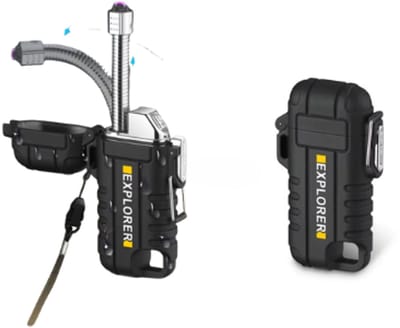 DrPhone EPS3 Plasma Aansteker – Oplaadbare USB C Aansteker 220 mAh - Elektrische Boog – IP56 Waterdicht – Vlamloos - Winddicht met koord (Lanyard) - Zwart