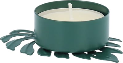 QUVIO Waxinelichthouder - Blad - Theelichthouder - Kaarsenhouder - Woonaccessoires - Decoratieve accessoires - 8 x 6 x 2 cm - Metaal - Groen