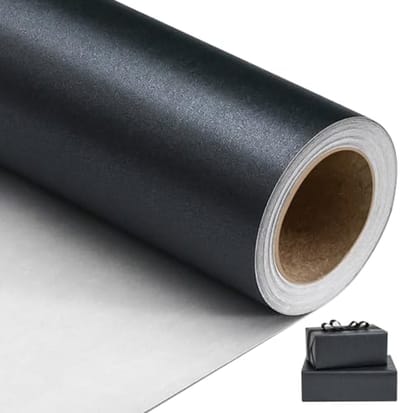Mat carbon zwart inpakpapier - parelmoer glans geschenkpapier voor bruiloften, verjaardagen, Kerstmis en meer
