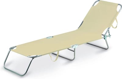 Vouwbed - Opklapbed - Extra Slapen - Stevig Stalen Frame - 188x55x24 cm - Beige
