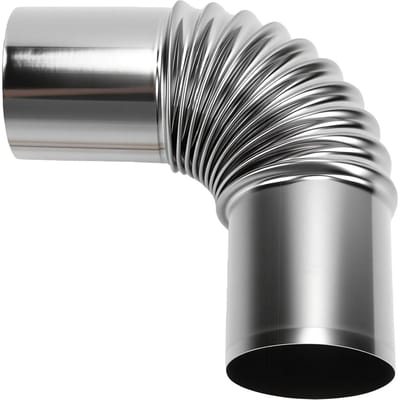 Coude à 90 degrés pour poêle à granulés 80 mm, tube de cheminée en acier inoxydable pour camping extérieur, ventilation intérieure gray