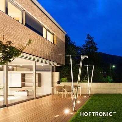 HOFTRONIC Set van 3 LED Grondspots vierkant buiten - Dimbaar - GU10 - 4000K neutraal wit - 4 Watt 345 Lumen - Oprit - Tuinspot - RVS - IP64 Waterdicht