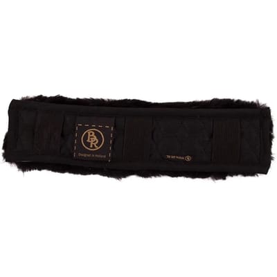 Neusriembeschermer BR schapenvacht 5cm breed Black - 28 cm | Zwart | Hoofdstel accessoires paard