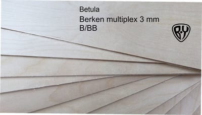 Betula Berken Multiplex 4 MM - A4 - 10 Stuks - 210 x 297 MM