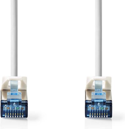 Nedis CAT6a netwerkkabel - S/FTP - RJ45 Male - RJ45 Male - 3.00 m - Snagless - Rond - LSZH - Wit - Label