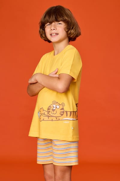 Woody Jongens-Heren pyjama geel - maat 092/2J