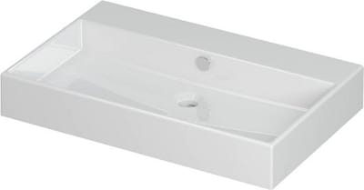 INK® Unlimited wastafel porselein zonder kraangat 70x45x11cm, glans wit