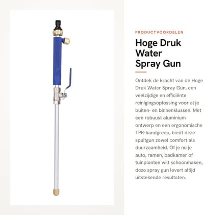 Dailygoods - Hoge Druk Water Spray Gun - Waterdruk Sproeier - Ideaal voor Tuin en Auto - Zwart - Schoonmaken - Perfect voor Ramen - Geschikt voor Buit...