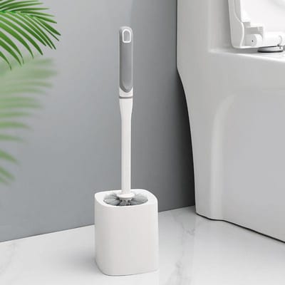 Effen Kleur Toiletborstel Set Toilet Reiniging Zonder Dode Hoek Ronde Kop Vierkante Kop Borstel met Basis 1pc