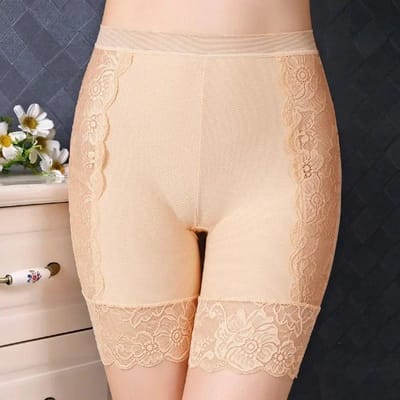 Dames slip naadloos veiligheidskorte broekjes dames hoge taille stretch shorts slips afslankend ondergoed vrouw zomerlingerie L(55kg-67.5kg) beige