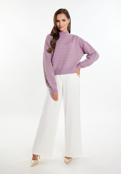 Faina Gebreide trui Dames Mauve
