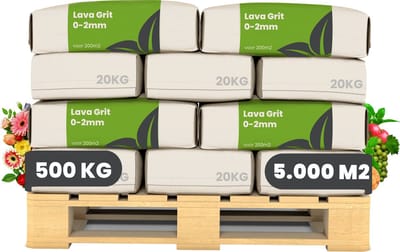 Lavagruis uit Eifel Oergesteente (500kg, 5000m2) - Lavakorrels - Lavameel - Bodemverbeteraar - Lava Meel - Met Silicium - Grof Lavameel 0-2mm - Organifer