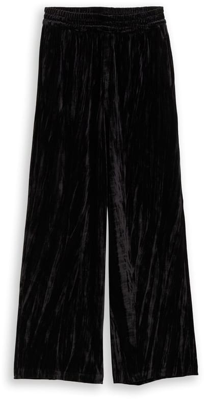 Tom Tailor Denim - Wijde fluwelen broek - Maat XL - deep black