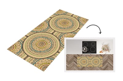 Keukenloper - Loper keuken - Cirkels - Patronen - Zuid-Amerika - 120x50 cm - Keukenloper vinyl