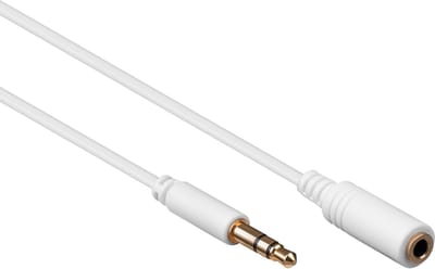 3,5mm Jack stereo audio slim verlengkabel / wit - 1,5 meter