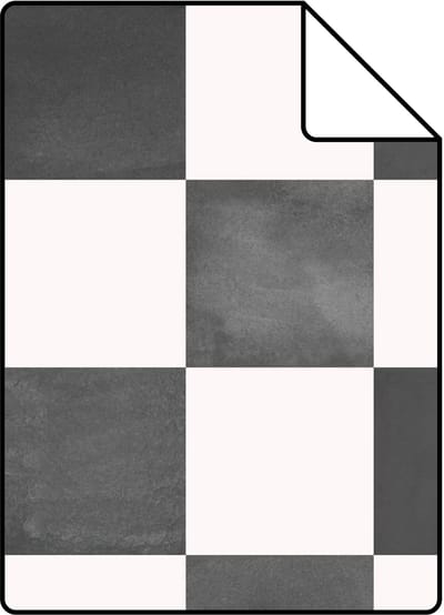 Proefstaal ESTAhome behang geblokt motief zwart wit - 26.5 x 21 cm - 131285-S