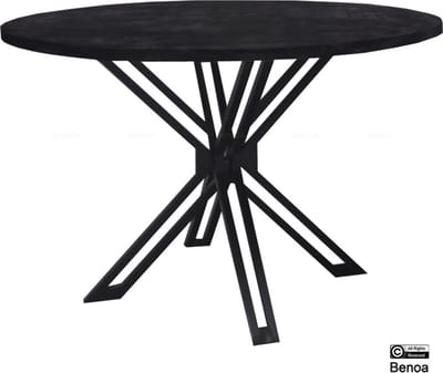 Ronde Eettafel Yana mangohout 120 cm - Zwart