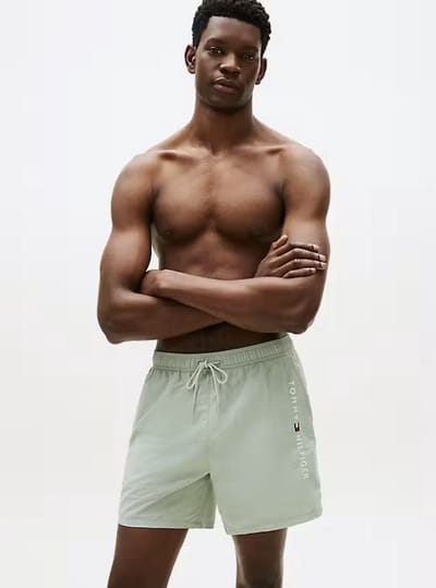 Tommy Hilfiger Heren Zwemshort – Lichtgroen – Sneldrogende Zwembroek met Trekkoord en Zakken - S