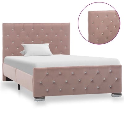 vidaXL - Bedframe - fluweel - roze - 100x200 - cm